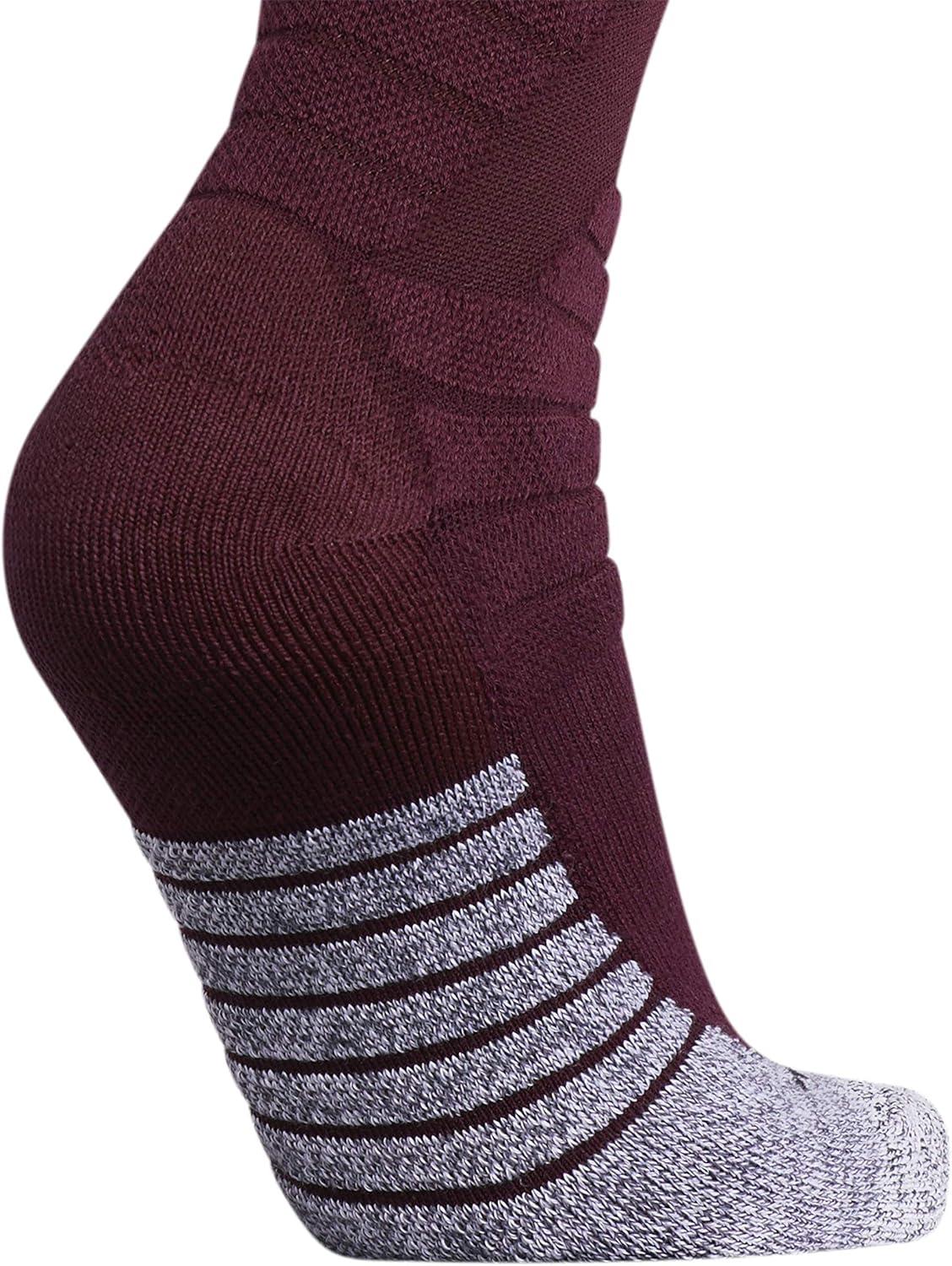 imageadidas Unisex Adizero Football Socks 1 Pair Cushioned Crew for Men Women Kids Team SportsMaroonWhite