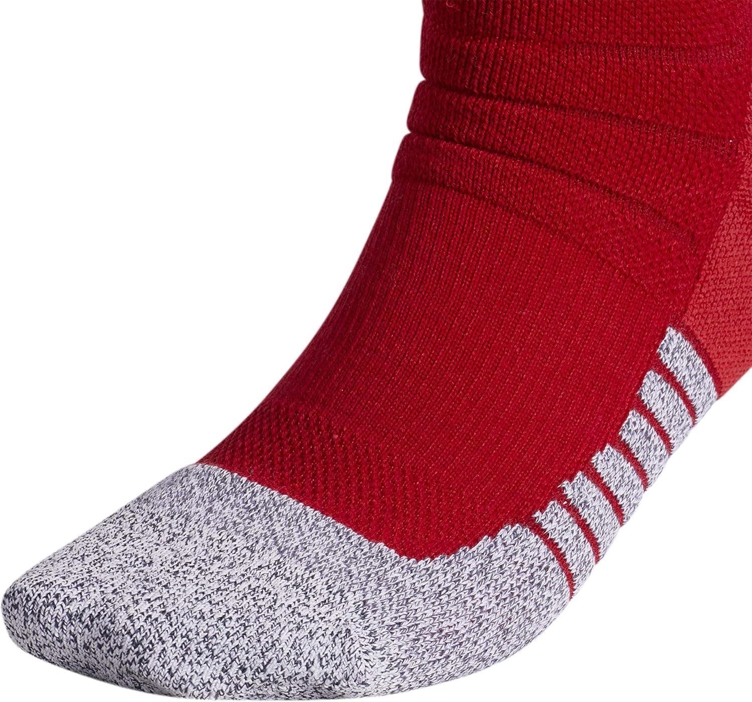 imageadidas Unisex Adizero Football Socks 1 Pair Cushioned Crew for Men Women Kids Team SportsPower RedWhite