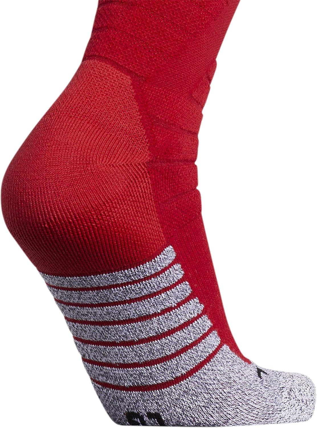 imageadidas Unisex Adizero Football Socks 1 Pair Cushioned Crew for Men Women Kids Team SportsTeam Power RedWhite