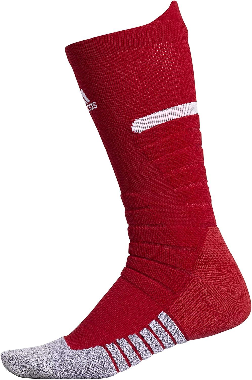 imageadidas Unisex Adizero Football Socks 1 Pair Cushioned Crew for Men Women Kids Team SportsTeam Power RedWhite