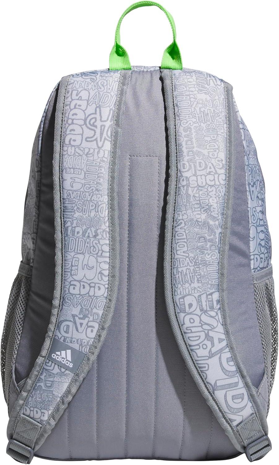 imageadidas Unisex Kids Creator School Backpack for Girls ampamp Boys Durable Bookbag BlackWhite OSFAAdi Font Madness Stone GreyLucid Lime GreenWhite