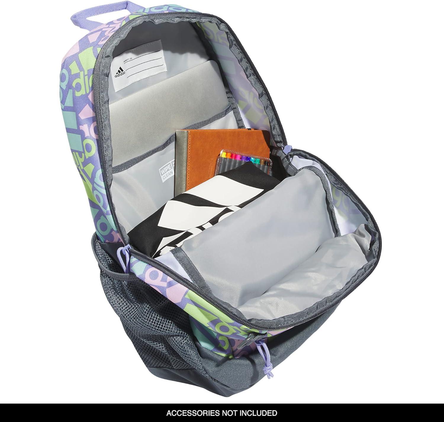 imageadidas Unisex Kids Creator School Backpack for Girls ampamp Boys Durable Bookbag BlackWhite OSFAAdi Multi Collage Light PurpleOnix GreyWhite