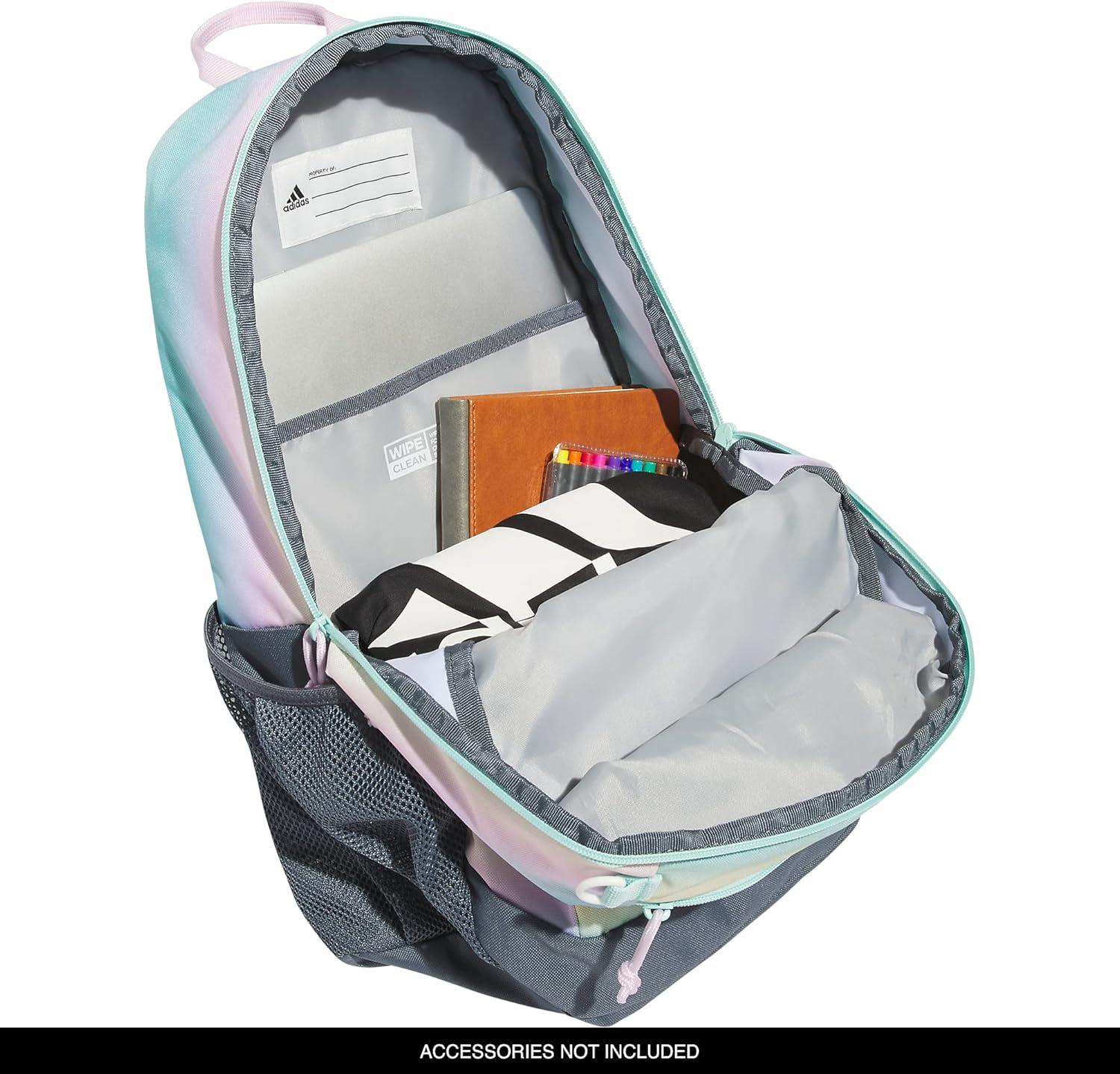 imageadidas Unisex Kids Creator School Backpack for Girls ampamp Boys Durable Bookbag BlackWhite OSFAGradient Flash AquaOnix GreyWhite