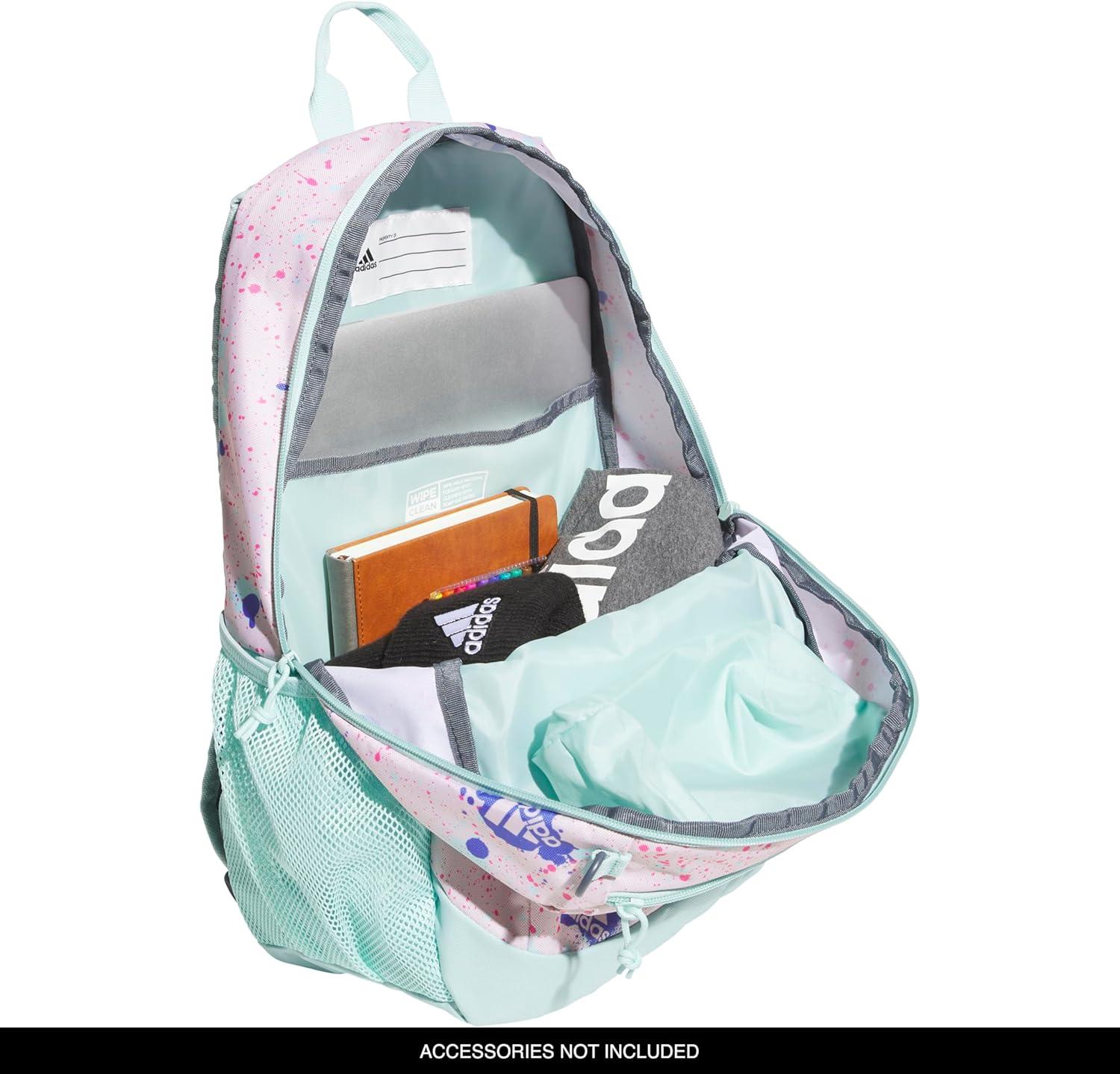 imageadidas Unisex Kids Creator School Backpack for Girls ampamp Boys Durable Bookbag BlackWhite OSFASplatter Sandy PinkSemi Flash Aqua Blue