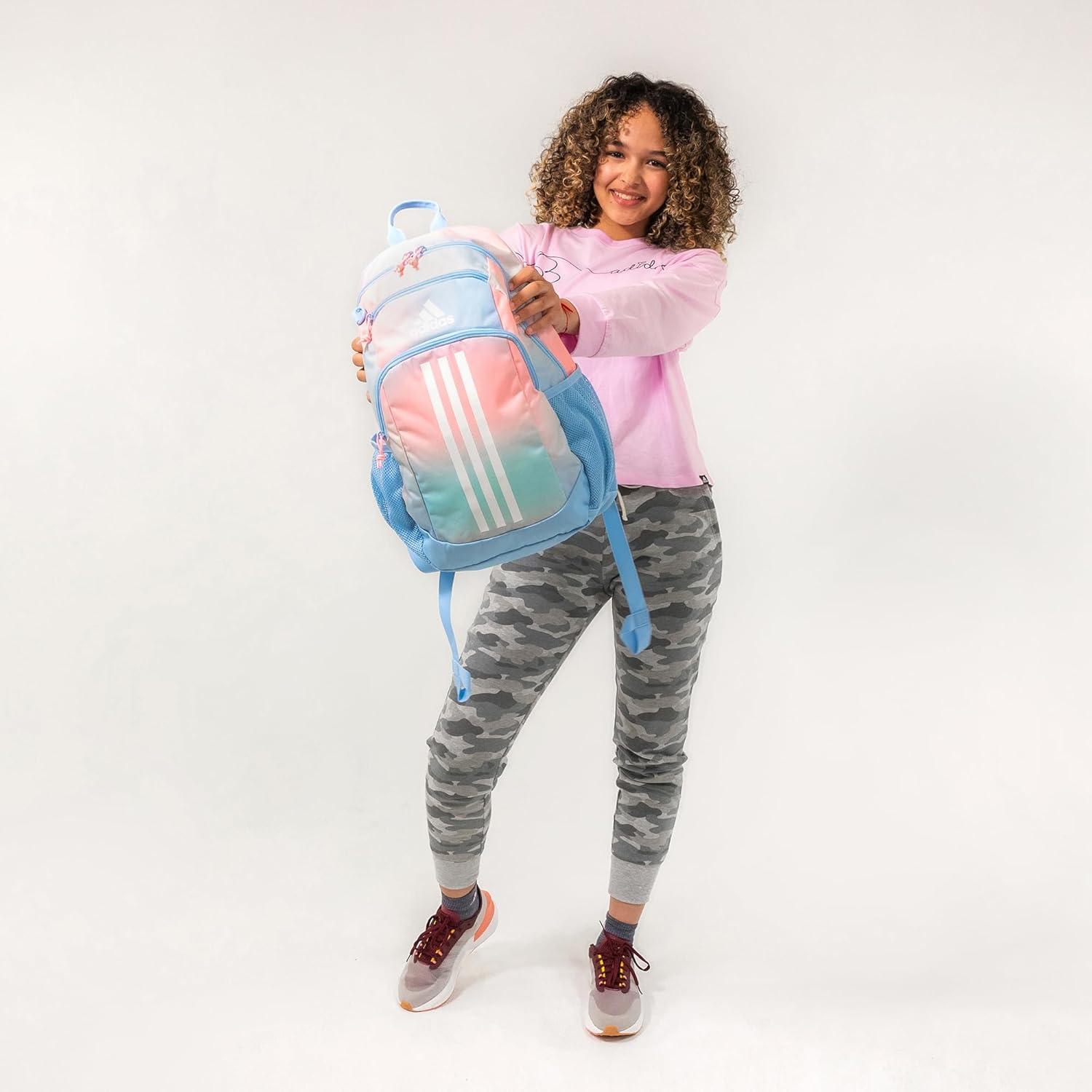 imageadidas Unisex Kids Creator School Backpack for Girls ampamp Boys Durable Bookbag BlackWhite OSFASplatter Sandy PinkSemi Flash Aqua Blue