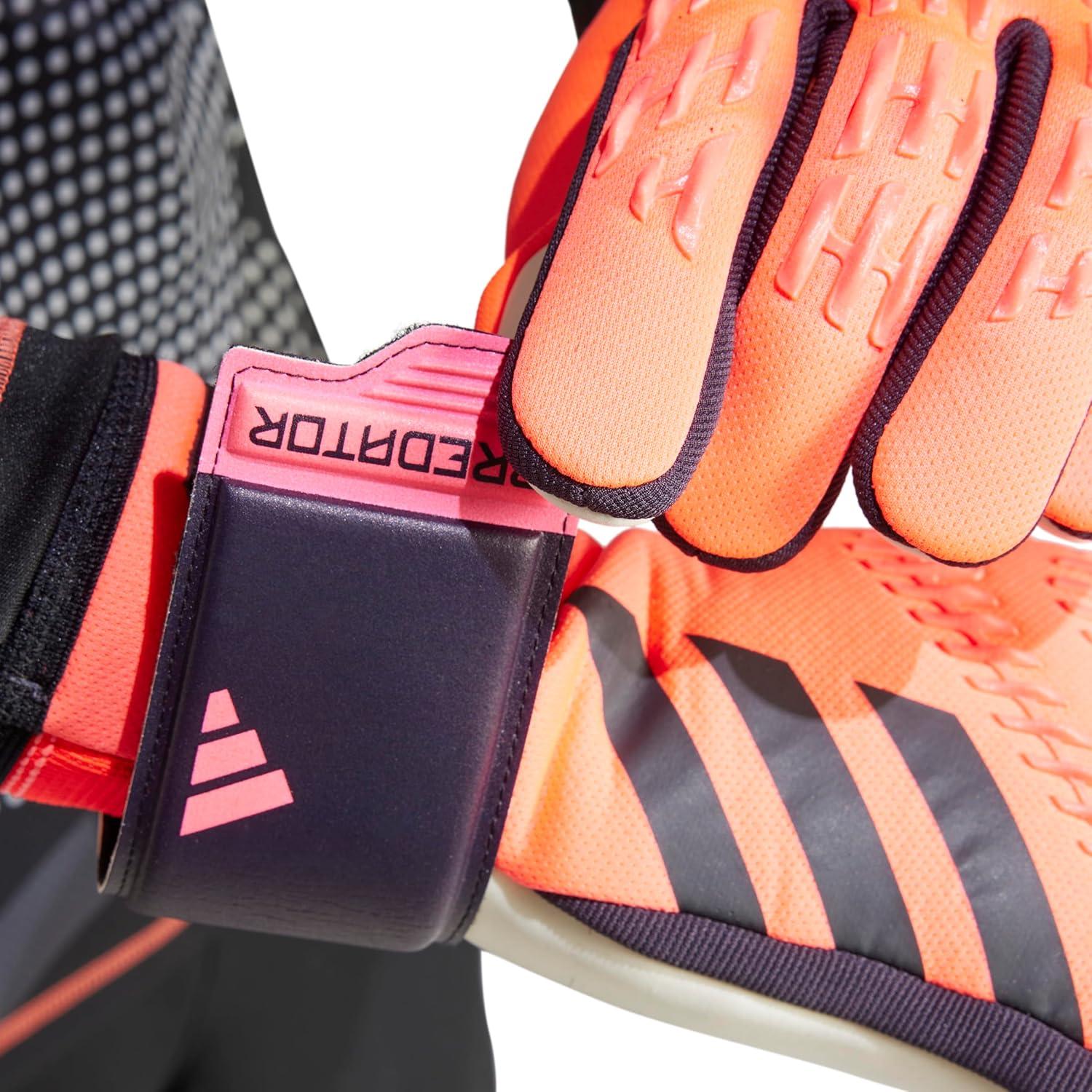 imageadidas Unisex League Goalie GlovesTurboAurora BlackTurbo
