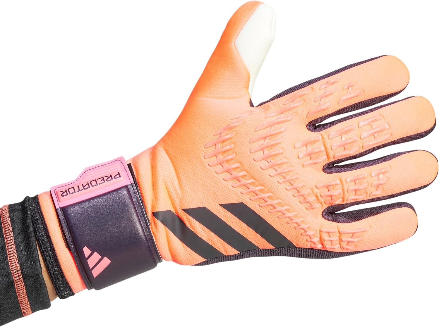 imageadidas Unisex League Goalie GlovesTurboAurora BlackTurbo