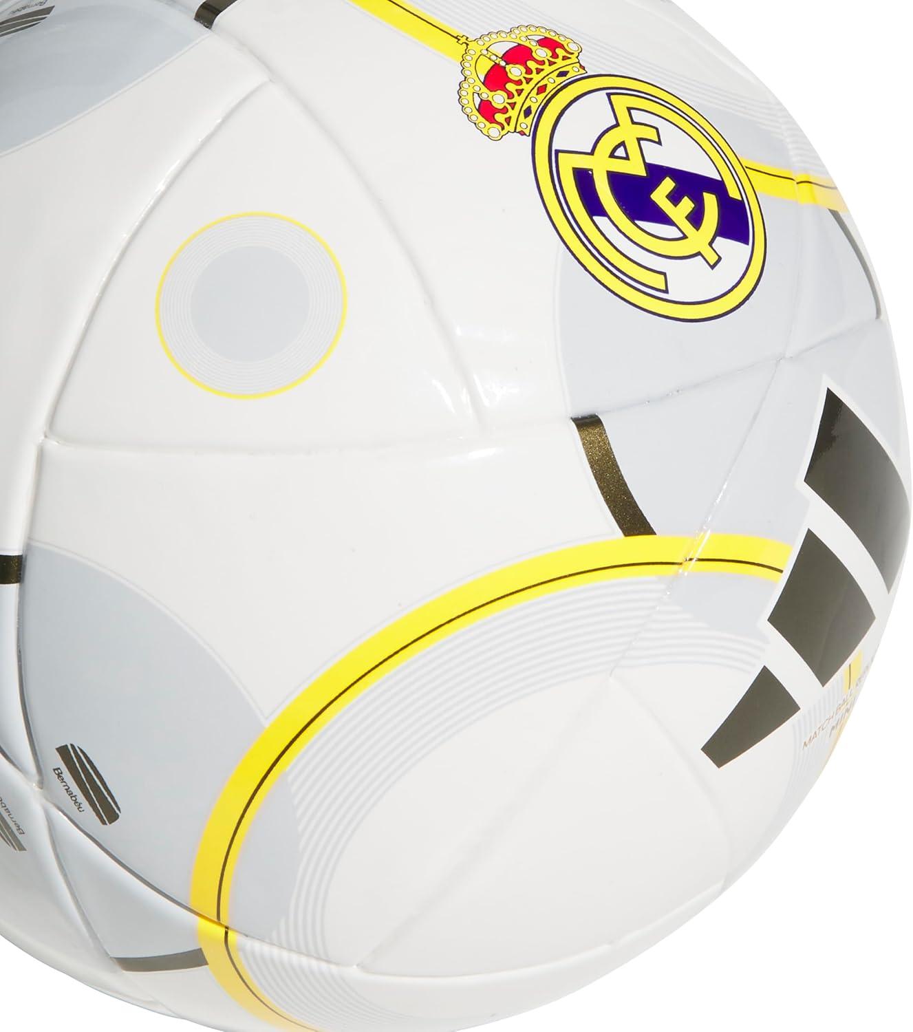 imageadidas UnisexAdult Real Madrid Home Mini Soccer Ball WhiteBold GoldSolid Grey 1