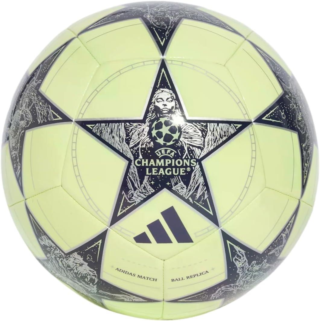 imageadidas UnisexAdult UEFA Champions League Real Madrid Club Soccer Ball Almost LimeSilver MetallicNoble Ink 5