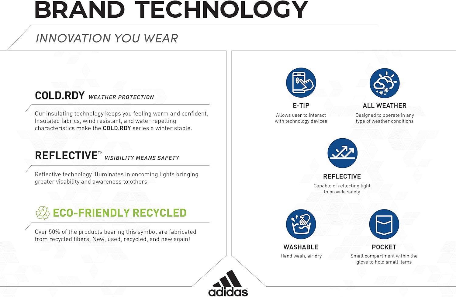 imageadidas Winter Performance Edge 20 Glove with Multiple Touchscreen Conductivity PointsEdge 20 Heather Gray