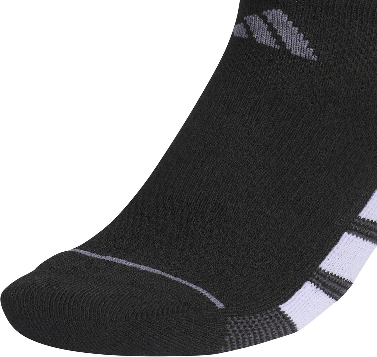 imageadidas Womens All Day Training No Show Socks 3Pair athletic performance below ankle height running socksBlackViolet Tone PurpleWhite