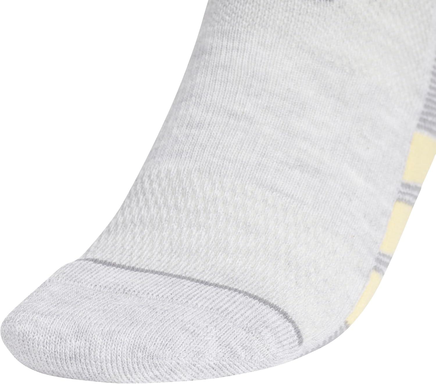 imageadidas Womens All Day Training No Show Socks 3Pair athletic performance below ankle height running socksCool Light HeatherSemi Ice Tangerine OrangeWhite