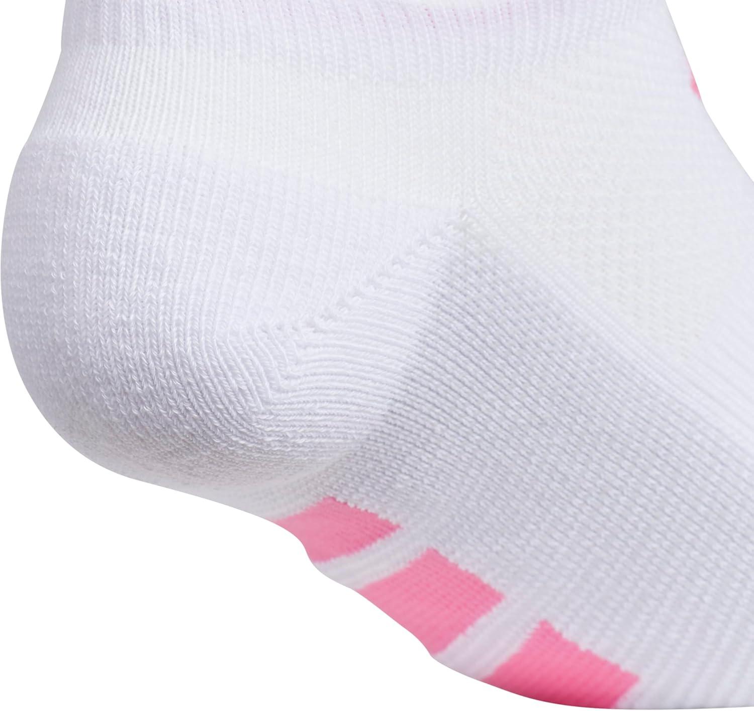 imageadidas Womens All Day Training No Show Socks 3Pair athletic performance below ankle height running socksWhitePink FusionWonder Alumina Grey