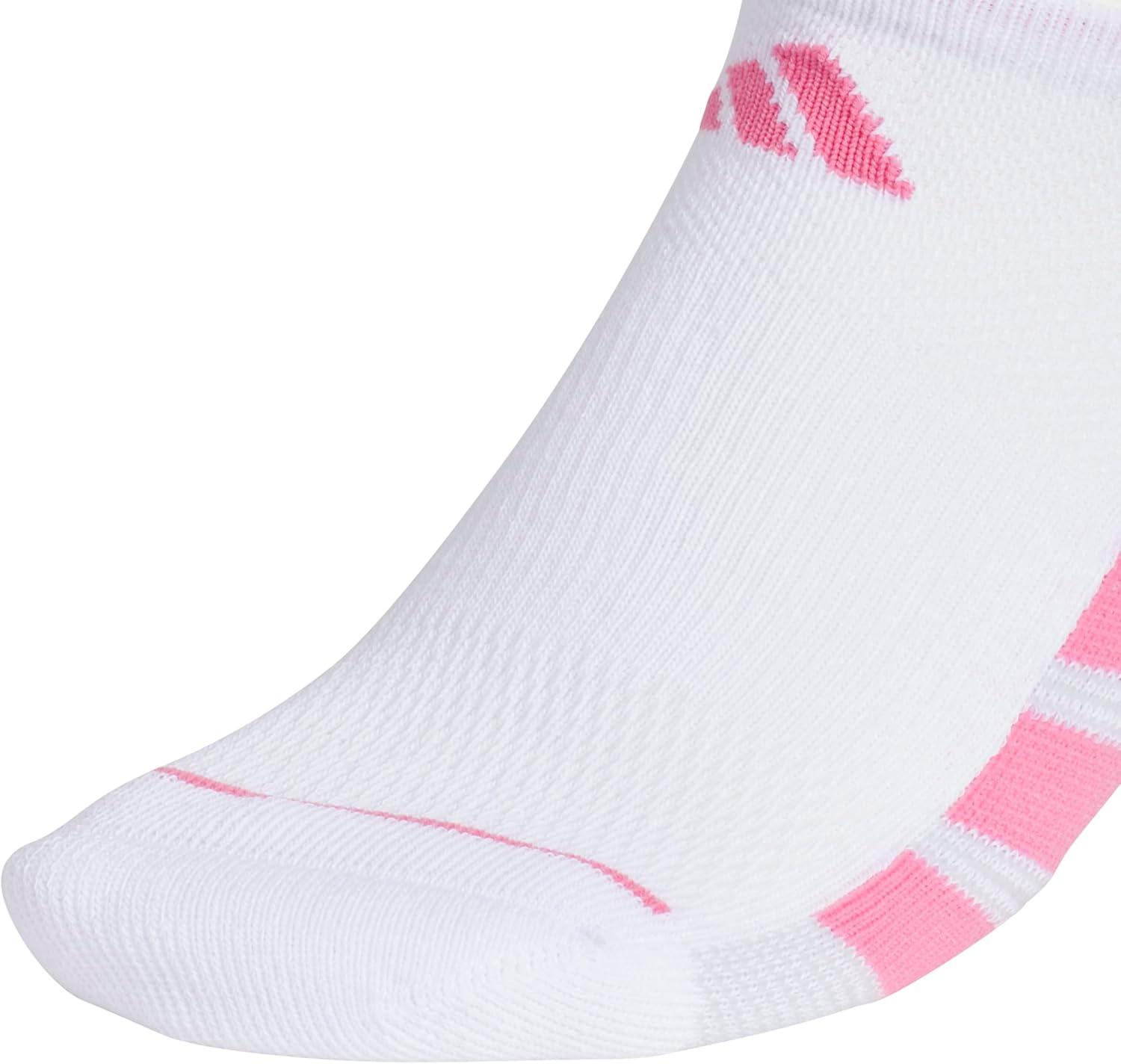 imageadidas Womens All Day Training No Show Socks 3Pair athletic performance below ankle height running socksWhitePink FusionWonder Alumina Grey