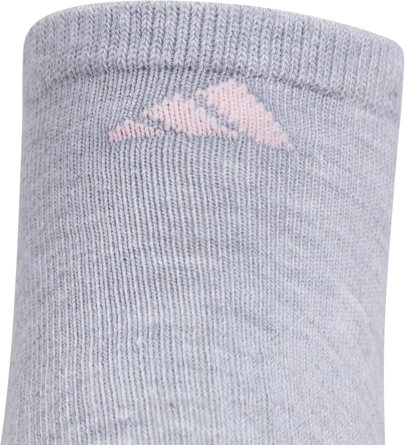 imageadidas Womens Athletic Cushioned 6Pack No Show Socks  No Show Socks for Secure Fit Cushioned Comfort Low ProfileCool Light HeatherClear PinkDark Blue