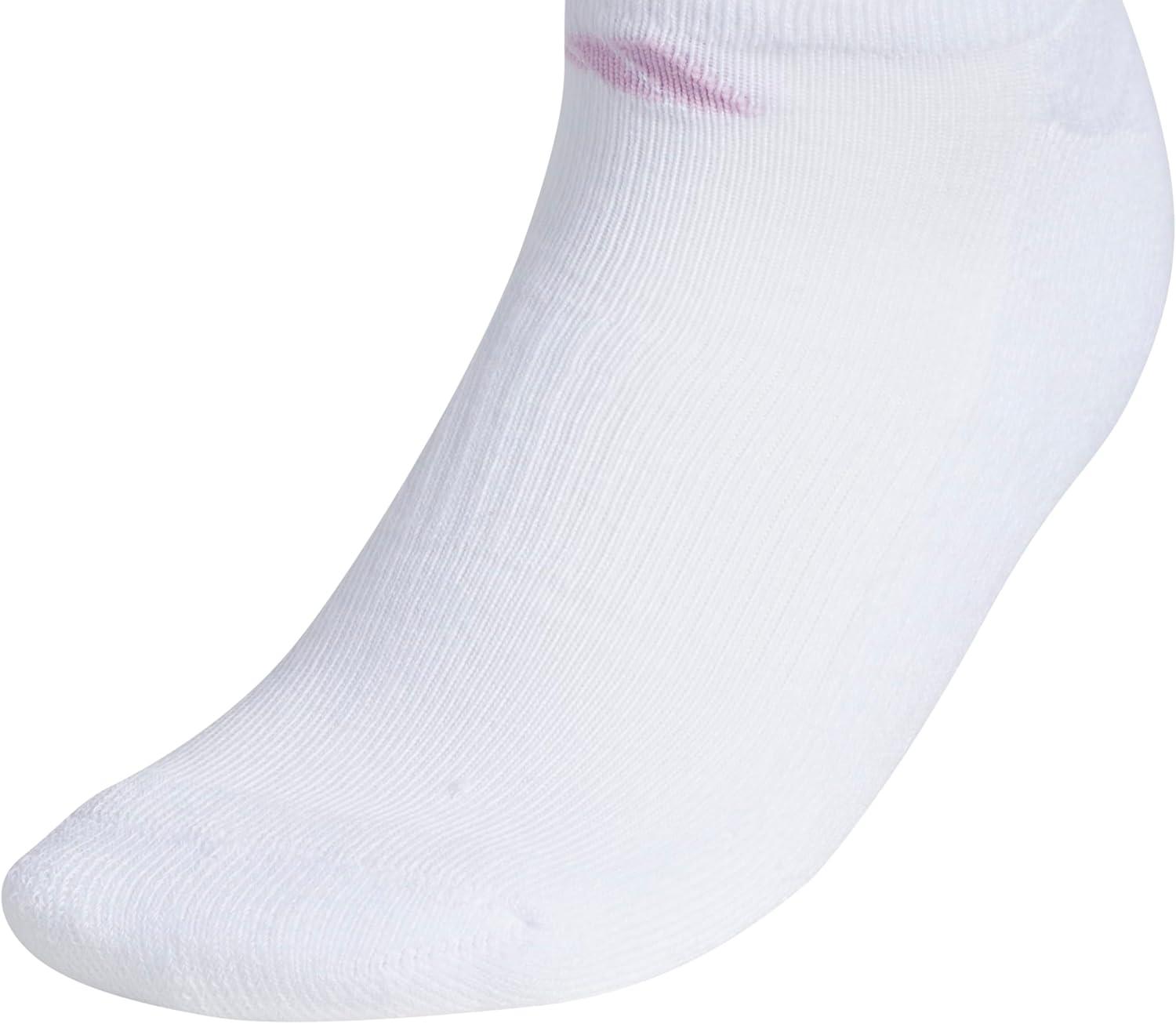 imageadidas Womens Athletic Cushioned 6Pack No Show Socks  No Show Socks for Secure Fit Cushioned Comfort Low ProfileWhiteClear Sky BlueBliss Lilac Purple