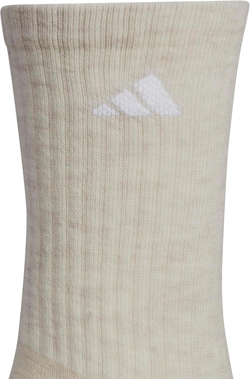 imageadidas Womens Athletic Cushioned Crew Socks with Arch Support 6Pack Durable MoistureWickingAlumina BeigeWhiteWonder Beige