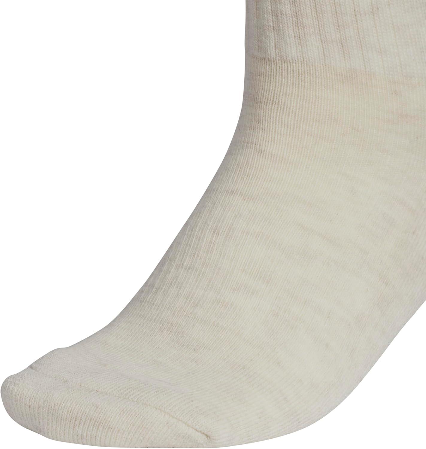 imageadidas Womens Athletic Cushioned Crew Socks with Arch Support 6Pack Durable MoistureWickingAlumina BeigeWhiteWonder Beige