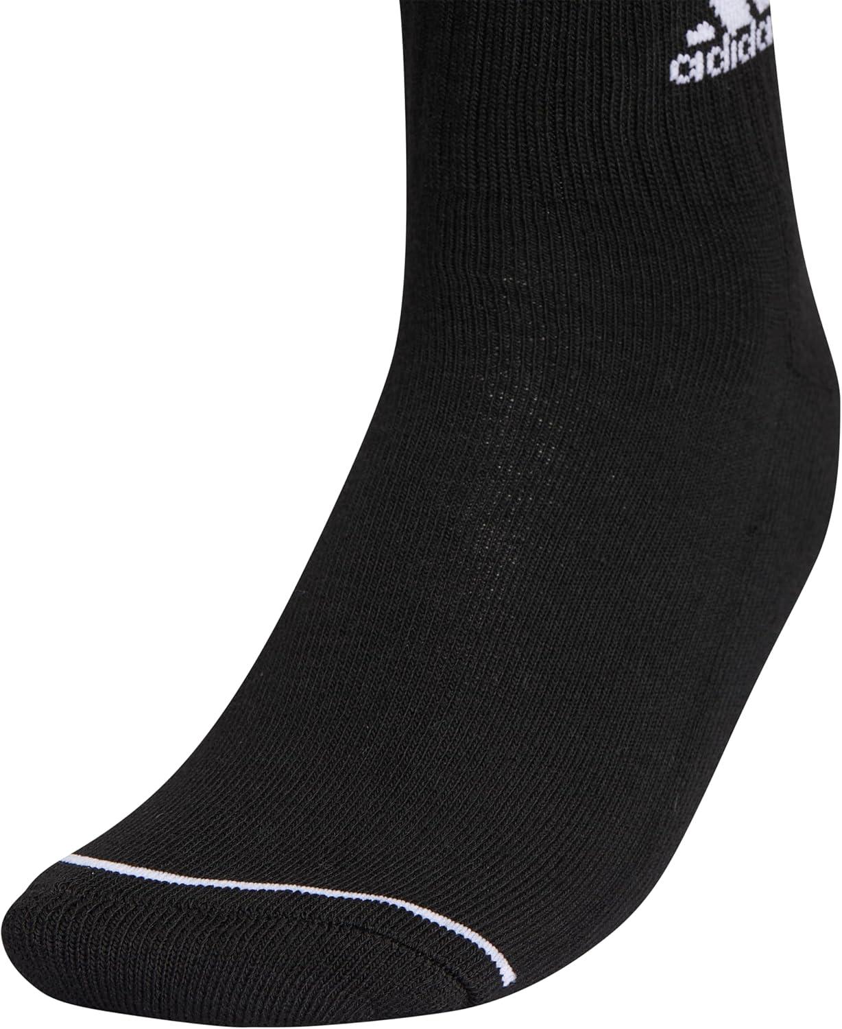 imageadidas Womens Crew Socks with Arch Compression 3Pack Comfortable SweatWicking Stylish 3StripeBlackWhite