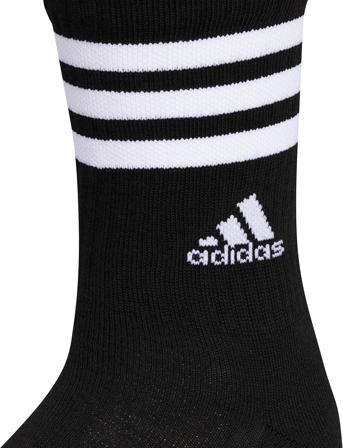 imageadidas Womens Crew Socks with Arch Compression 3Pack Comfortable SweatWicking Stylish 3StripeBlackWhite
