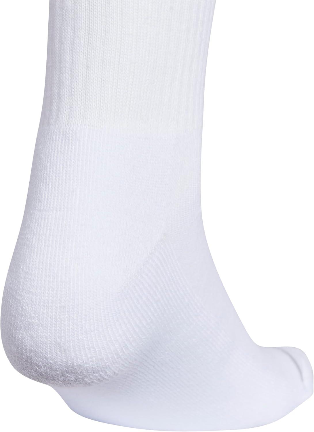 imageadidas Womens Crew Socks with Arch Compression 3Pack Comfortable SweatWicking Stylish 3StripeWhiteClear Onix Grey