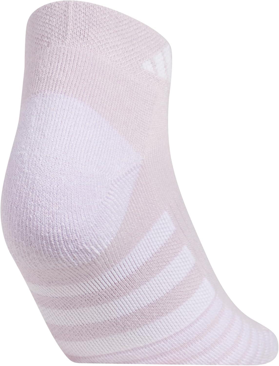 imageadidas Womens Cushioned Low Cut Socks with Arch Compression 3 PairsSilver Dawn GreyWhiteWonder Blue