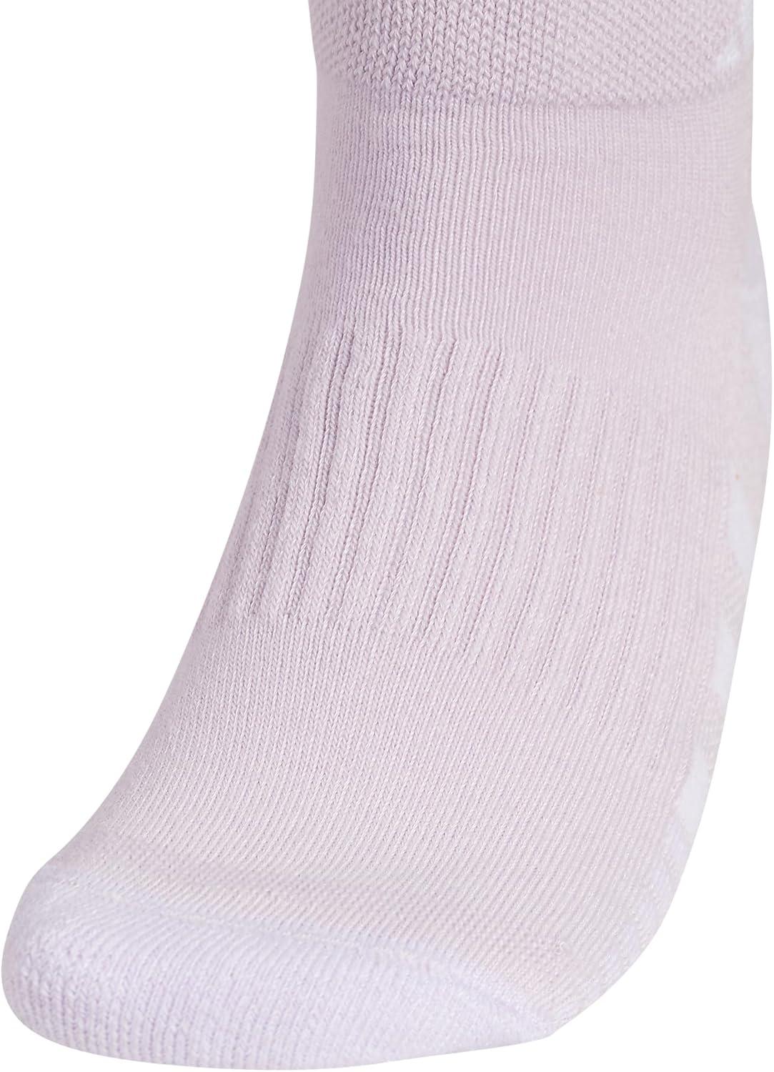 imageadidas Womens Cushioned Low Cut Socks with Arch Compression 3 PairsSilver Dawn GreyWhiteWonder Blue