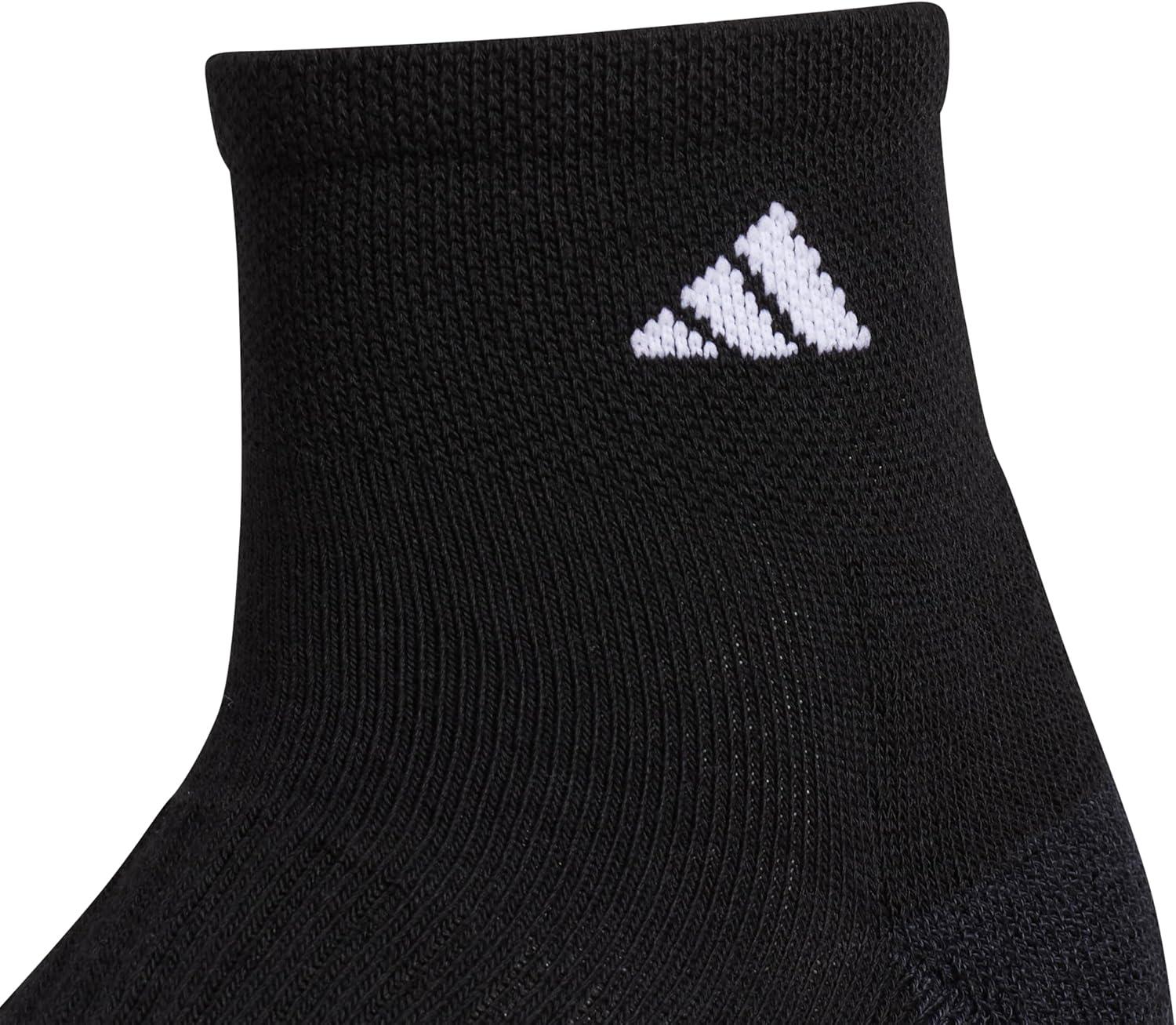 imageadidas Womens Cushioned Quarter Socks 3Pair with Arch CompressionBlackNight GreyWhite