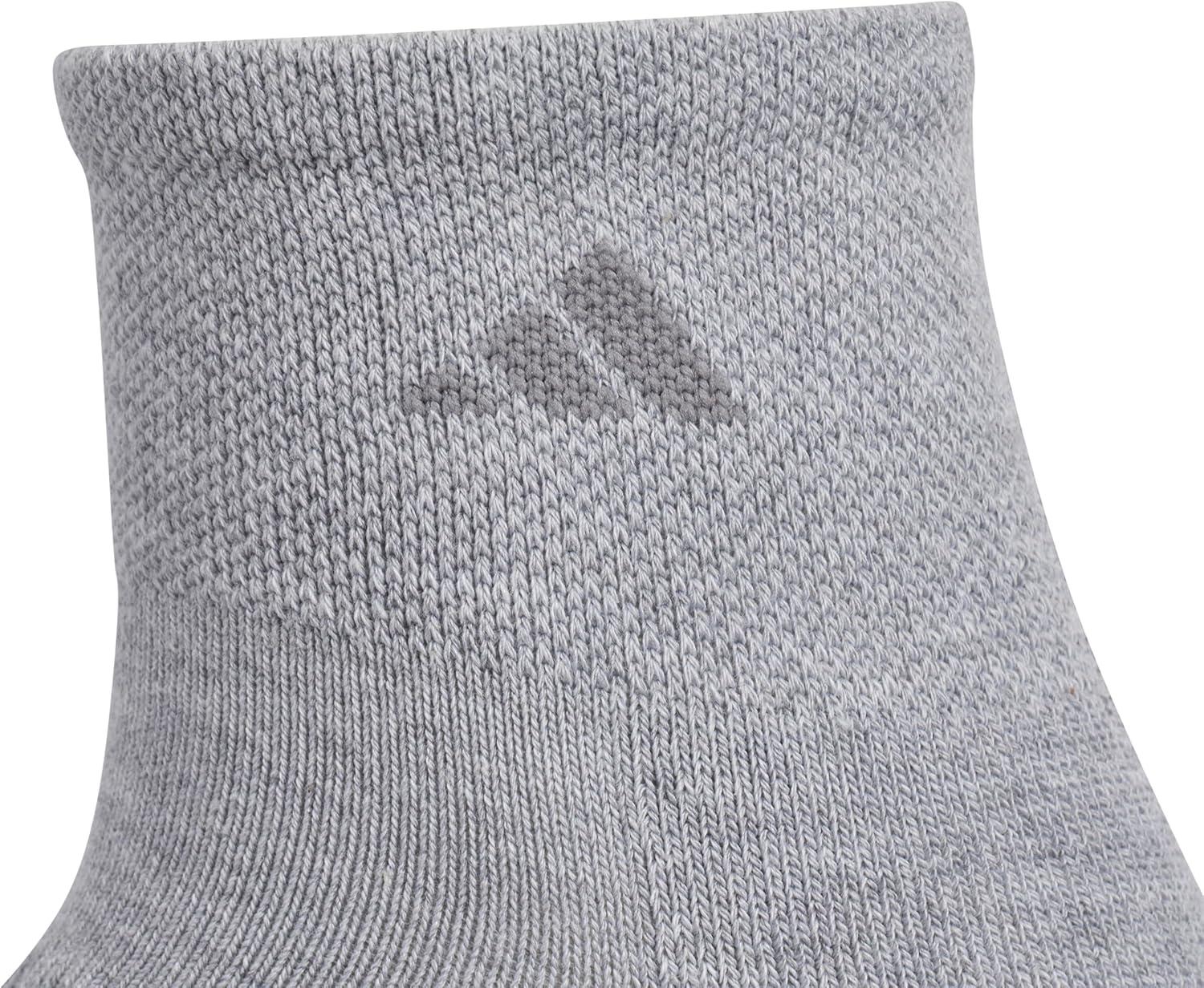 imageadidas Womens Cushioned Quarter Socks 3Pair with Arch CompressionCool Light HeatherPowder YellowViolet Tone Purple