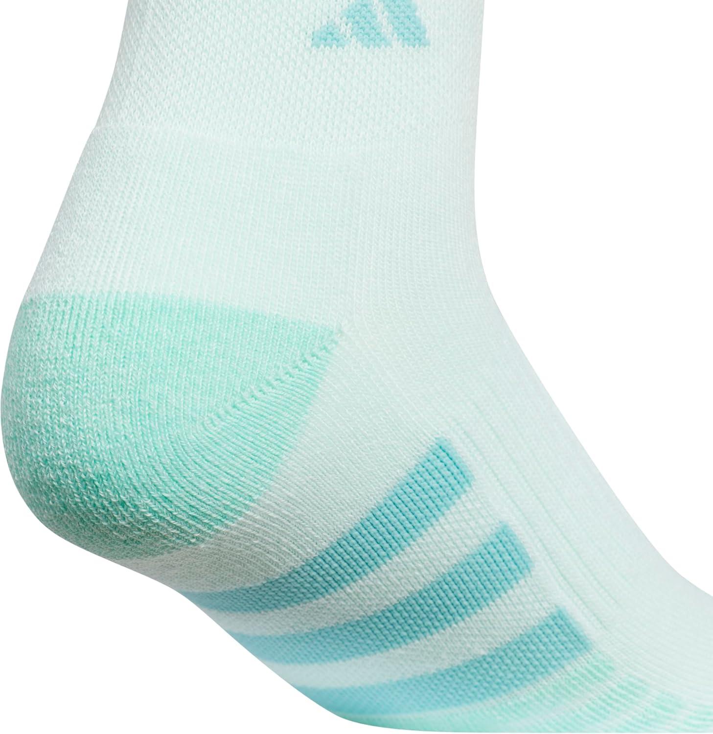 imageadidas Womens Cushioned Quarter Socks 3Pair with Arch CompressionHalo Mint GreenWhiteGrey