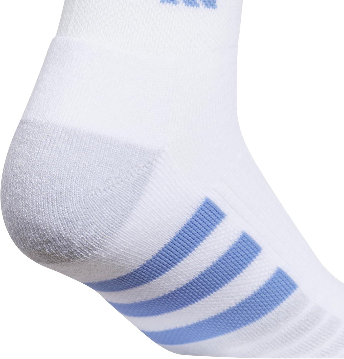 imageadidas Womens Cushioned Quarter Socks 3Pair with Arch CompressionWhiteBlue FusionPowder Teal Green