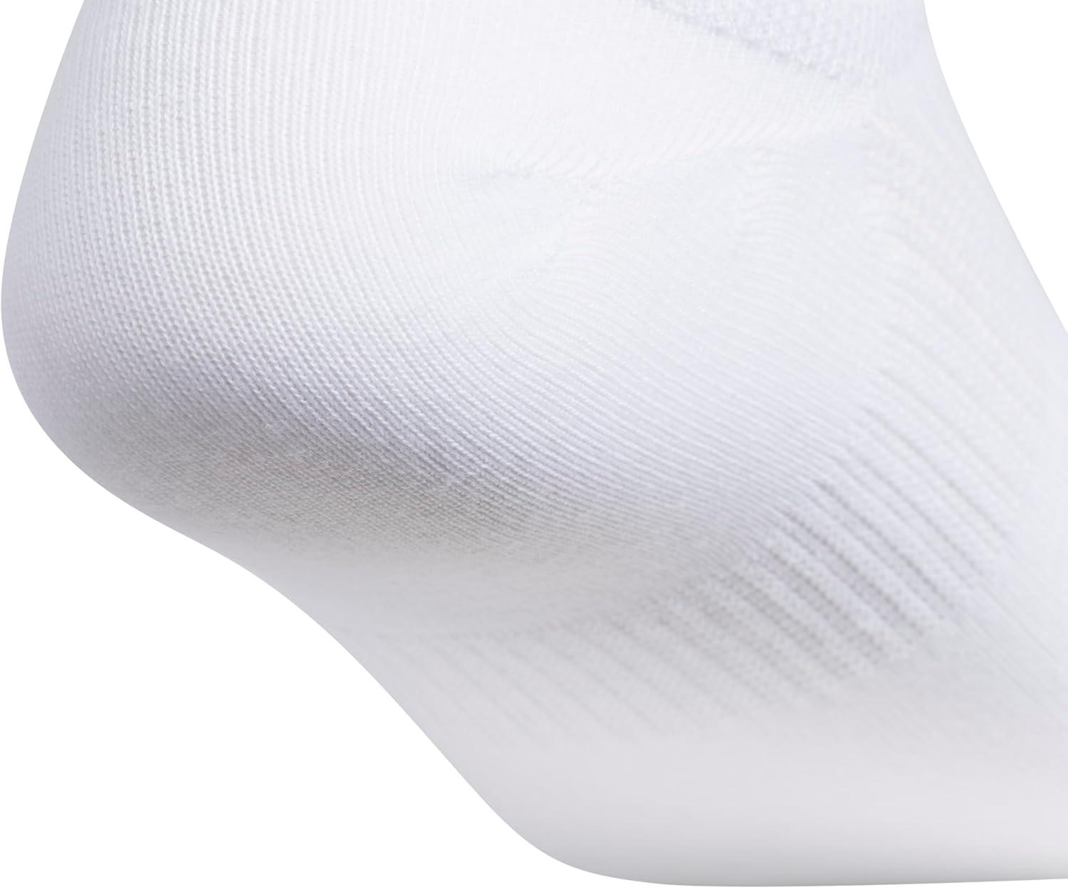 imageadidas mens Superlite 30 Super No Show Socks 6pair Ultra Lowprofile Arch Compression for Secure FitWhiteBlack
