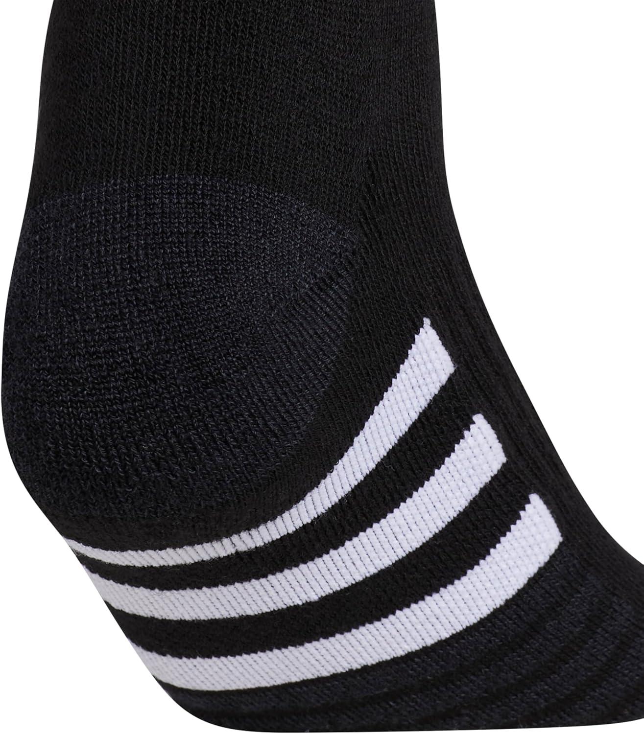 imageadidas womens Cushioned Crew Socks 3pair With Arch CompressionBlackNight GreyWhite