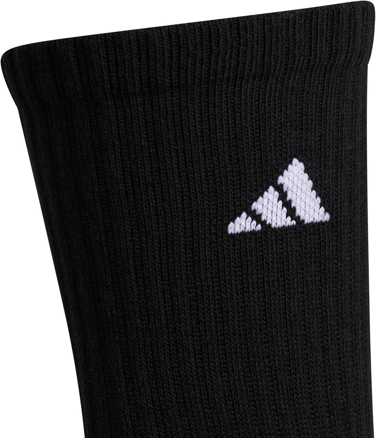 imageadidas womens Cushioned Crew Socks 3pair With Arch CompressionBlackNight GreyWhite