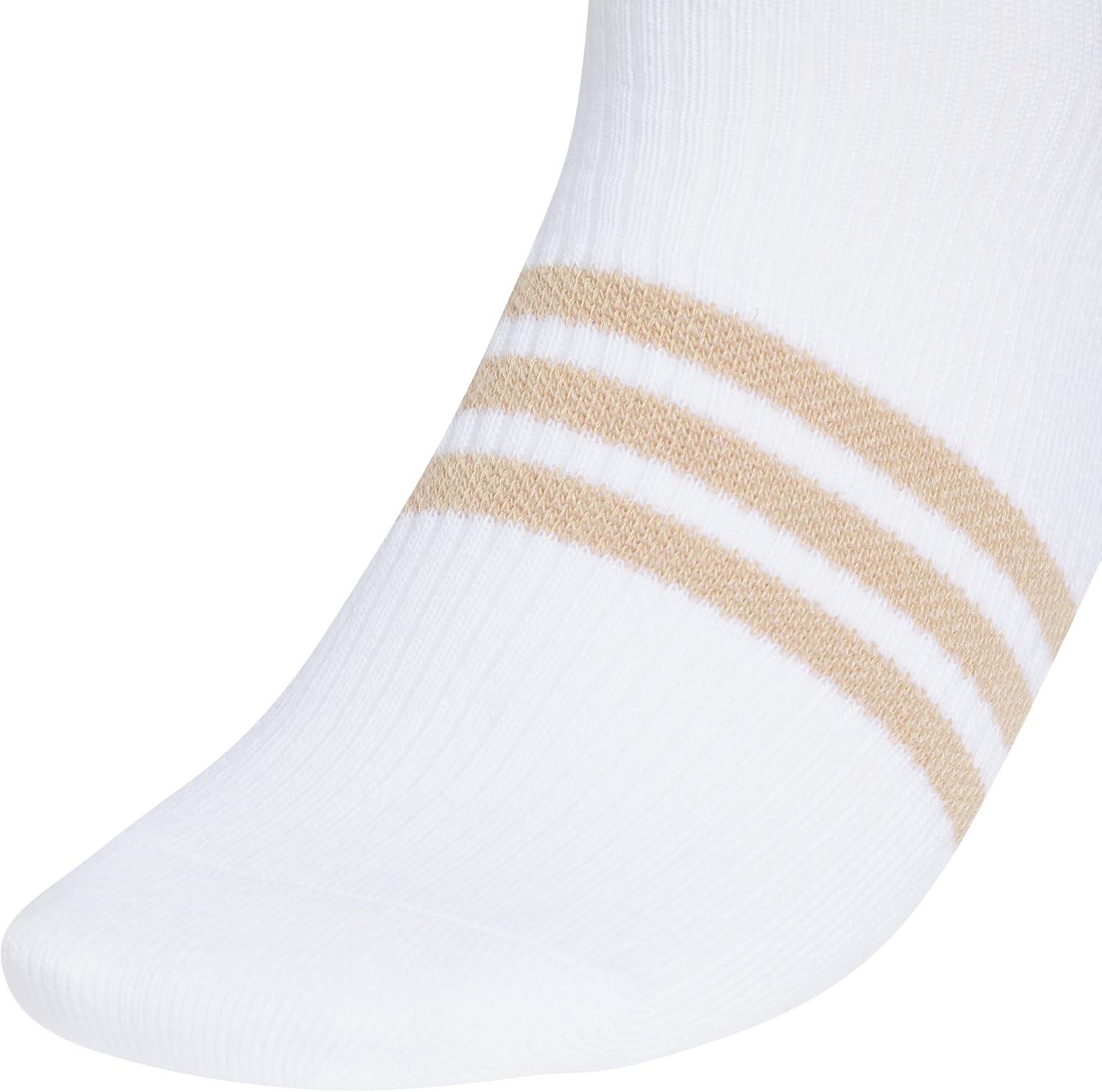 imageadidas womens Superlite Quarter Ankle Socks 6pair PackWhiteWarm Sandstone BeigePreloved Teal Green