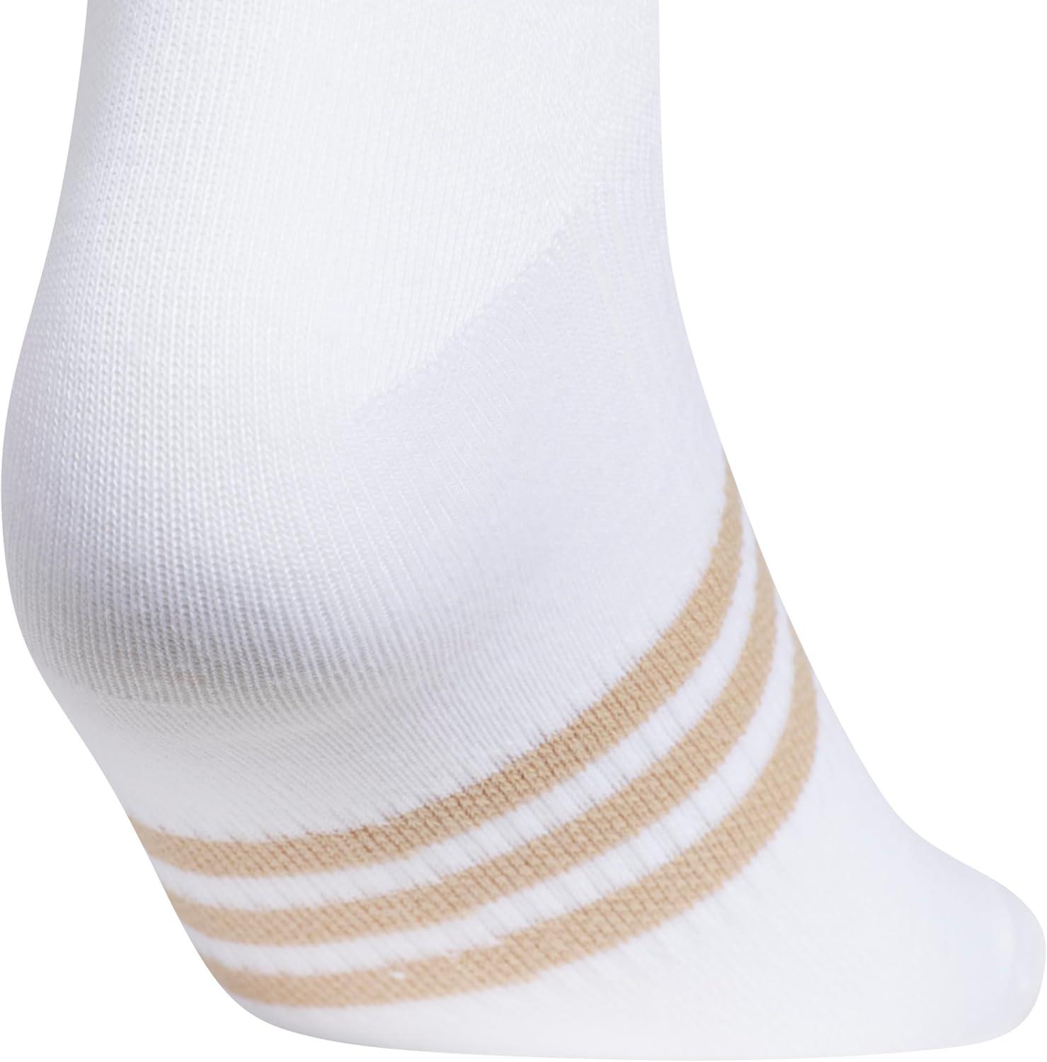 imageadidas womens Superlite Quarter Ankle Socks 6pair PackWhiteWarm Sandstone BeigePreloved Teal Green