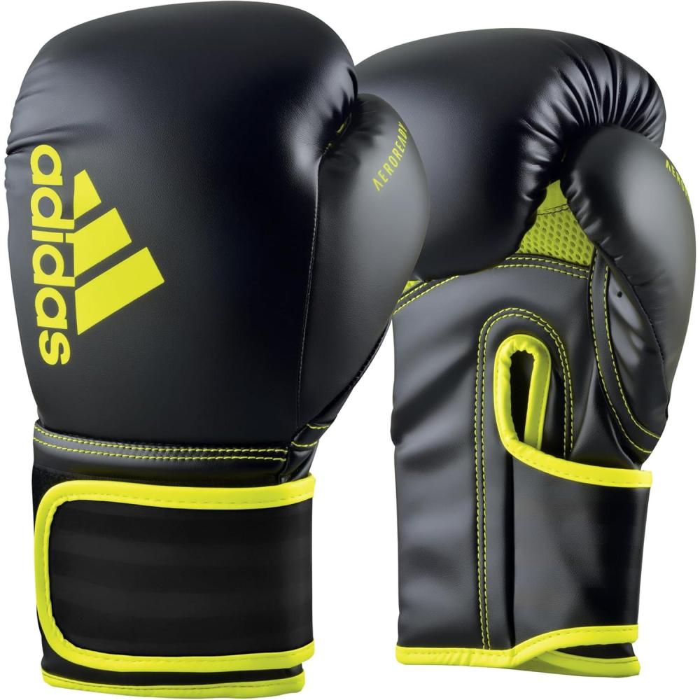 imageAdidas Hybrid 80 Boxing Gloves Adult Boxing Gloves for Men ampamp Women Heavy Bag Gloves Kickboxing Gloves for Women MMA Sparring Gloves Punching Bag Gloves for MenBlackYellow