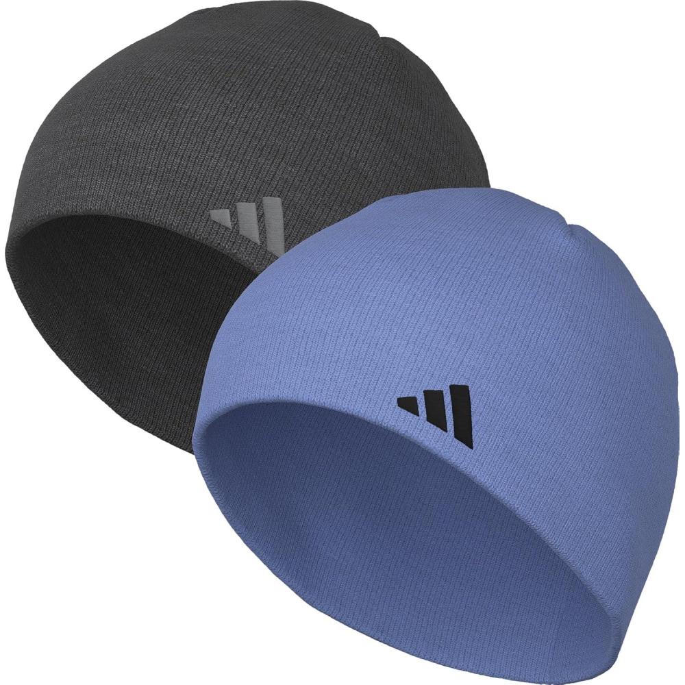 imageAdidas Mens Beanie 2Pack Standard Fit Winter Knit Hat Skull CapGrey SixGrey ThreeBlue Fusion Black