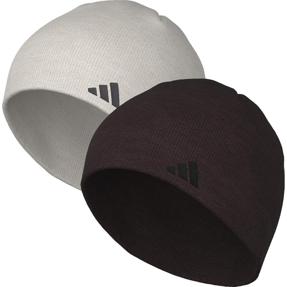 imageAdidas Mens Beanie 2Pack Standard Fit Winter Knit Hat Skull CapWonder Alumina GreyBlackShadow Brown Grey Six