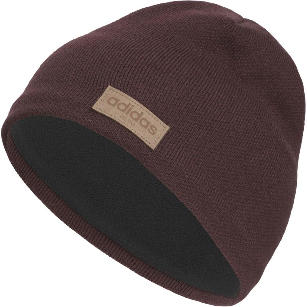 imageAdidas Mens Premium Skully Beanie Standard Fit Winter Skull CapShadow BrownSimple BrownEarth Strata Brown