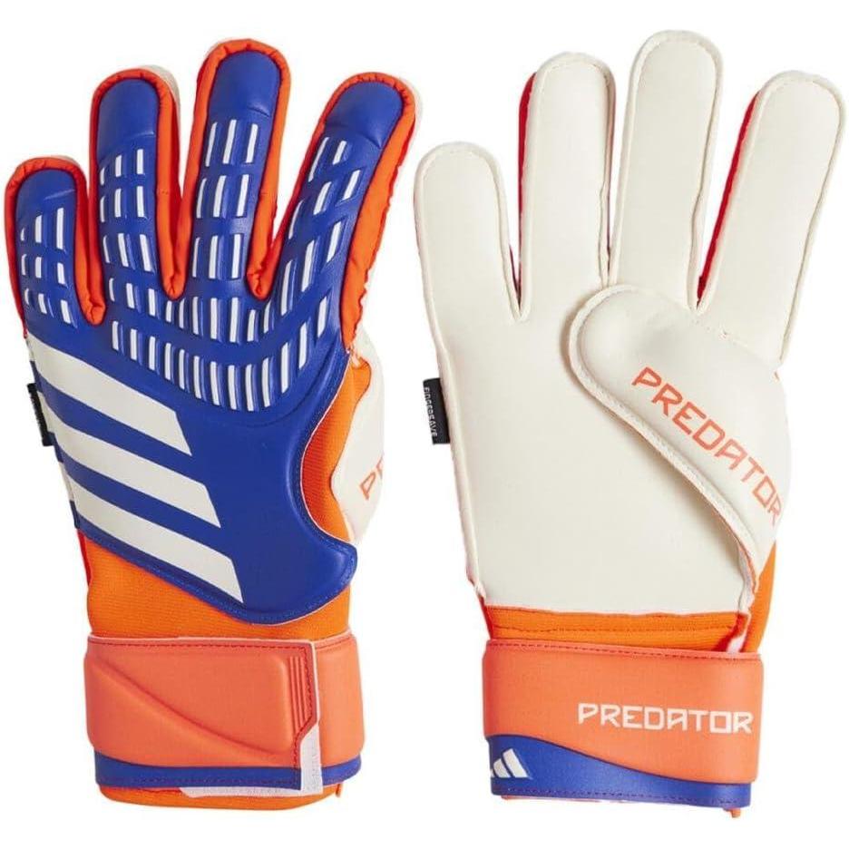 imageAdidas Predator Match Fingersave Goalie Soccer GlovesLucid BlueSolar RedWhite