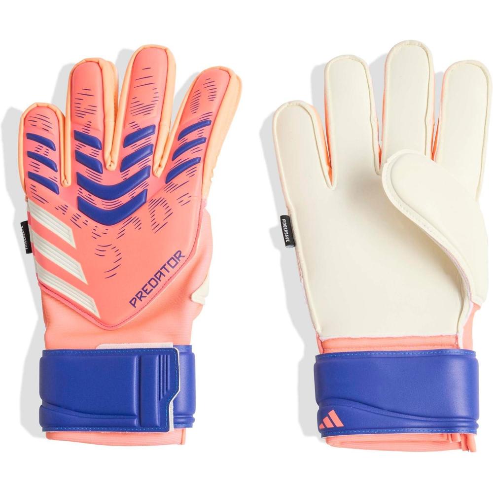 imageAdidas Predator Match Fingersave Goalie Soccer GlovesSignal CoralWhiteLucid Blue
