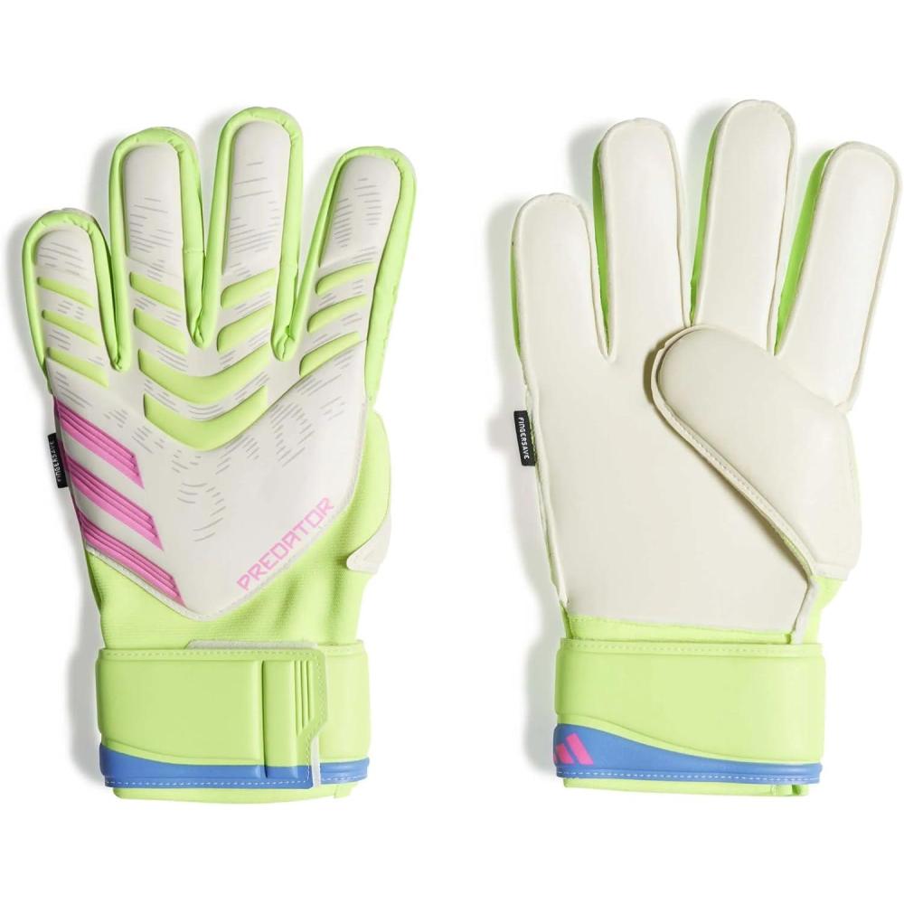 imageAdidas Predator Match Fingersave Goalie Soccer GlovesWhiteLucid LemonLucid Pink