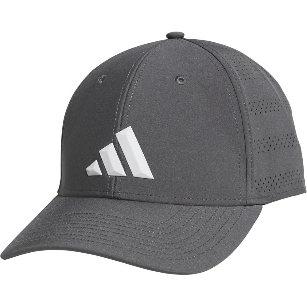 imageAdidas UnisexAdult Gameday Hat Flexible Stretch Sports Baseball CapGrey SixWhite