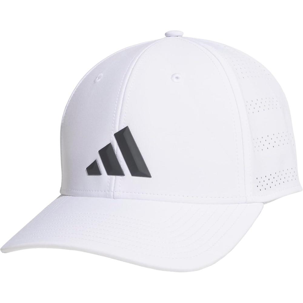 imageAdidas UnisexAdult Gameday Hat Flexible Stretch Sports Baseball CapWhiteGrey Six