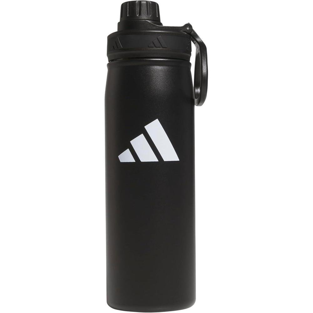 imageadidas 20 oz Stainless Steel Water Bottle Insulated DoubleWalled 188 Metal Men Women Girls and BoysBlackWhite