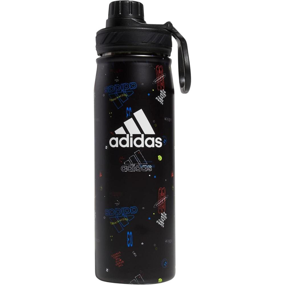 imageadidas 20 oz Stainless Steel Water Bottle Insulated DoubleWalled 188 Metal Men Women Girls and BoysIcon Brand Love BlackBlackWhite