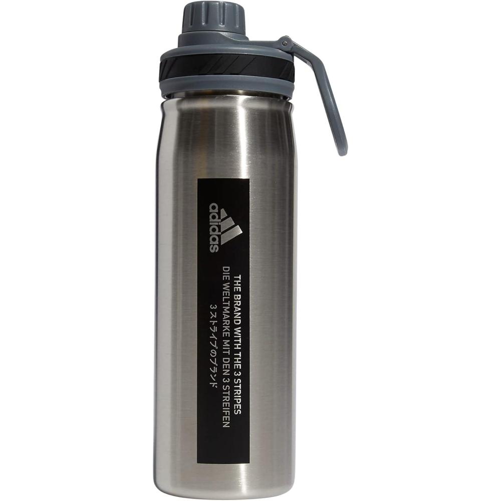 imageadidas 20 oz Stainless Steel Water Bottle Insulated DoubleWalled 188 Metal Men Women Girls and BoysStainless SteelOnix GreyBlack