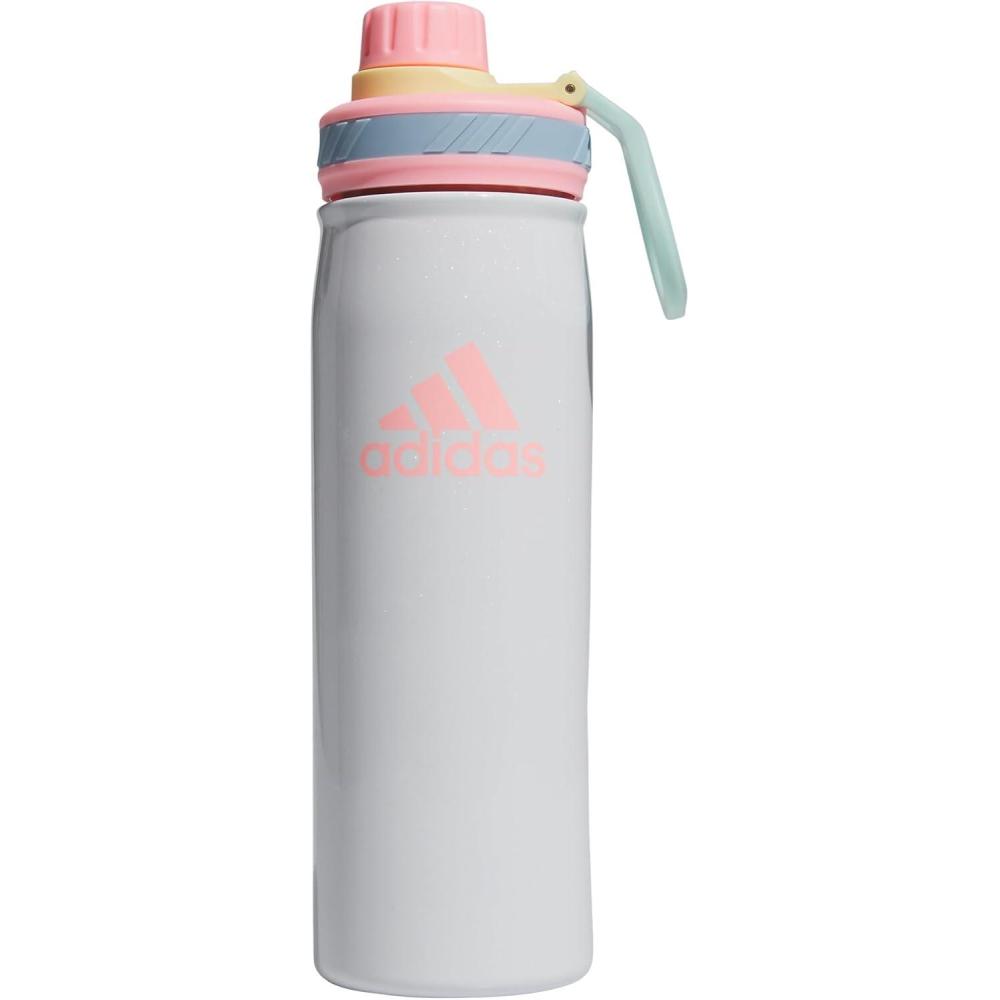 imageadidas 20 oz Stainless Steel Water Bottle Insulated DoubleWalled 188 Metal Men Women Girls and BoysWhitePink SparkClear Sky Blue