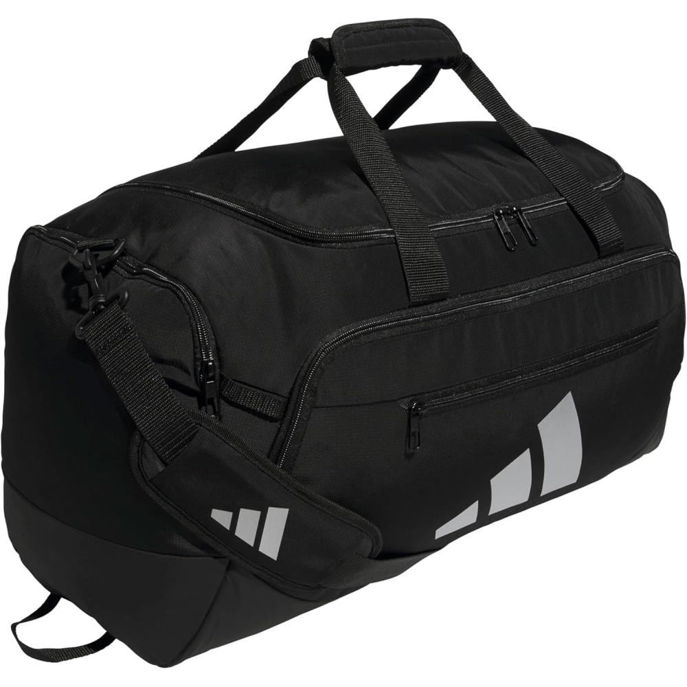 imageadidas Defender 50 Duffel Bag  Durable for Sports Gym ampamp TravelBlackSilver Metallic